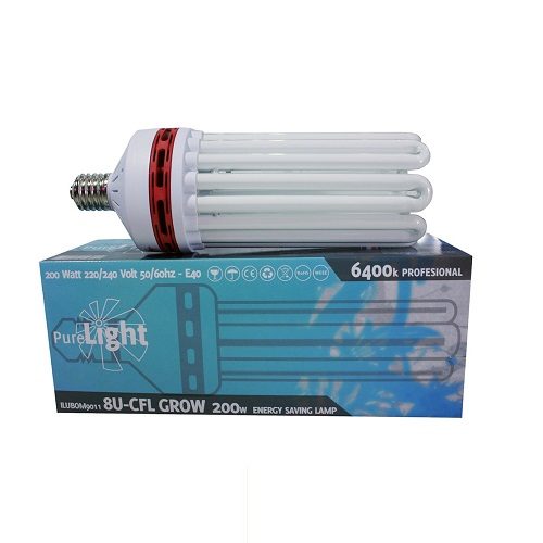 Kit CFL illuminazione indoor 125W crescita vegetativa 6400°K grow blue white