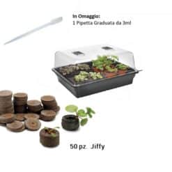 Kit Germinazione Completo con Mini Serra + 50 Jiffy per Coltivazione Indoor-Grow Box-Talee-Cloni